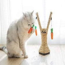 Load image into Gallery viewer, Upright Fork Type Sisal Rope Cat Kitty Kitten Scratching Posts Scratch Board Pad with 3 Carrots Shape Toy, Pet Animal Climbing Frame Tree Play
