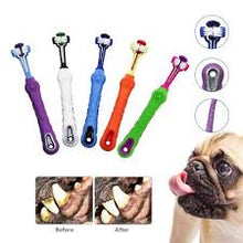 Load image into Gallery viewer, Three Sided Pet Toothbrush Dog Brush Addition Bad Breath Tartar Teeth Care Dog Cat Cleaning Mouth
